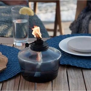 TIKI 6.25” adjustable flame table torch ombré blue glass